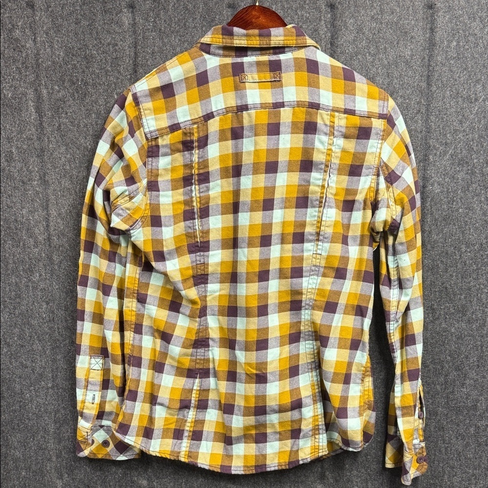 Duluth Trading Co Yellow and Brown Plaid Shirt - Picture 3 of 5